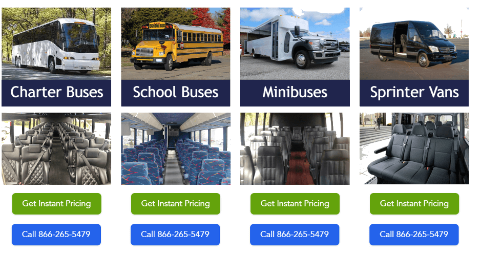 Charter Bus Rentals Charlotte Minibus Service